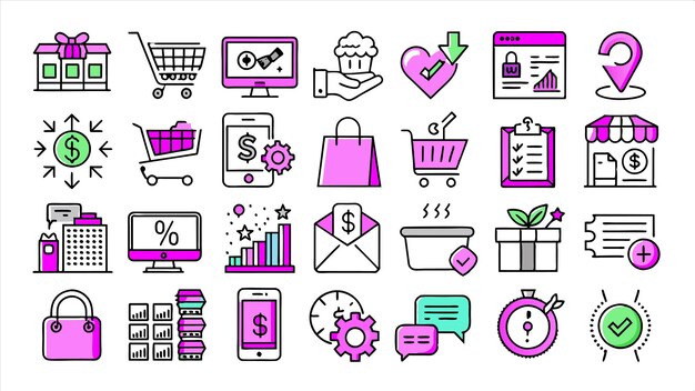 a collection of images including a variety of items including a shopping cart a shopping cart and a
