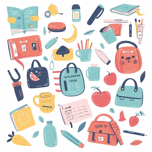 a collection of items including a purse a book and a book calleddo