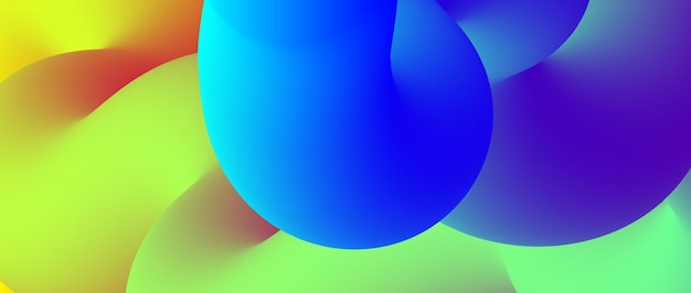 A colorful abstract wavy background with a blue green and yellow swirl