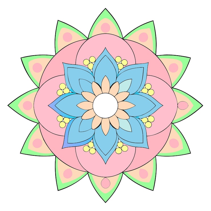 Vector a colorful design with a flower design on it