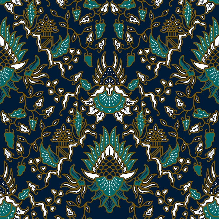 Vector a colorful floral pattern with a floral design in gold and green