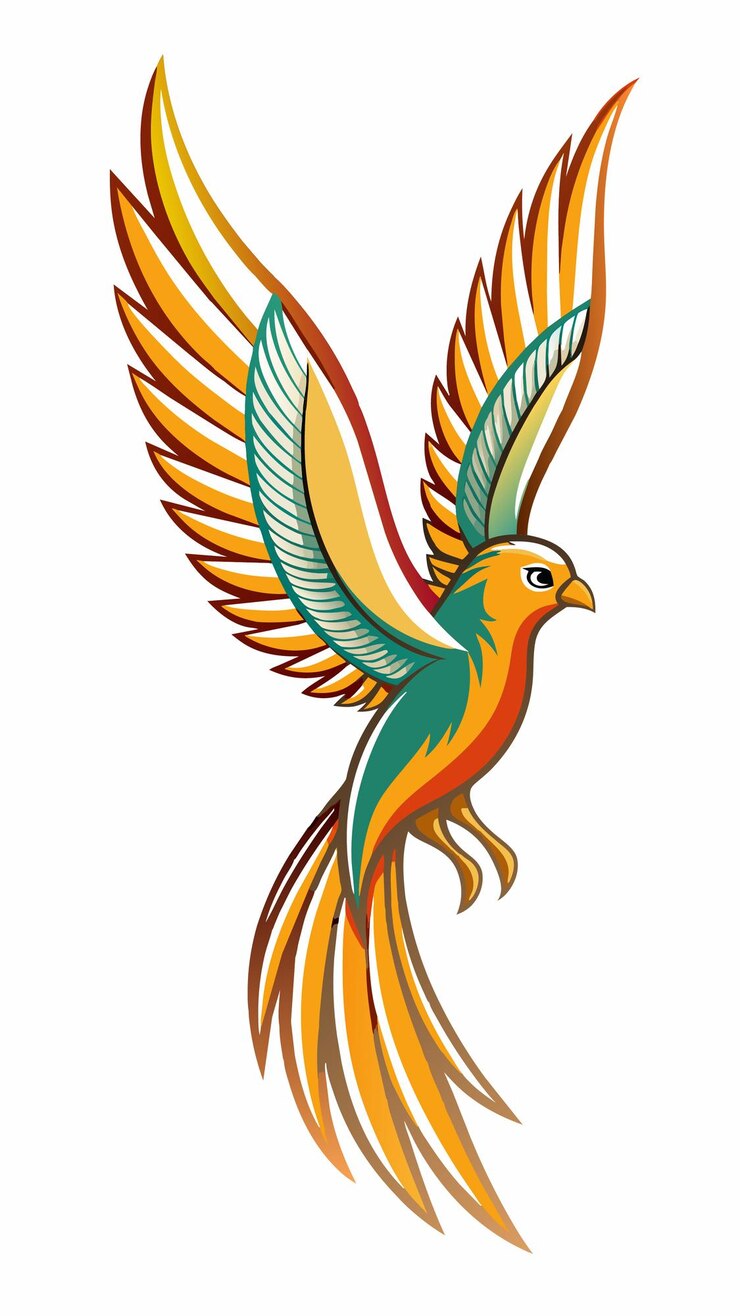 Vector a colorful illustration of a bird with a colorful wings