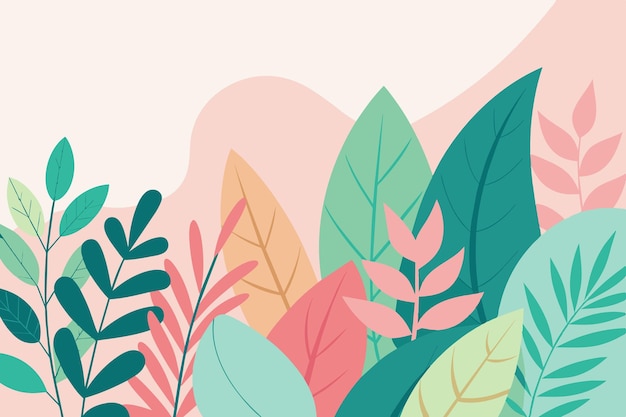 a colorful illustration of leaves and branches with different colors