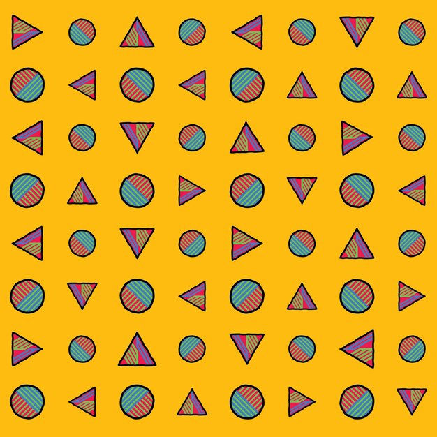 a colorful pattern with different shapes and shapes