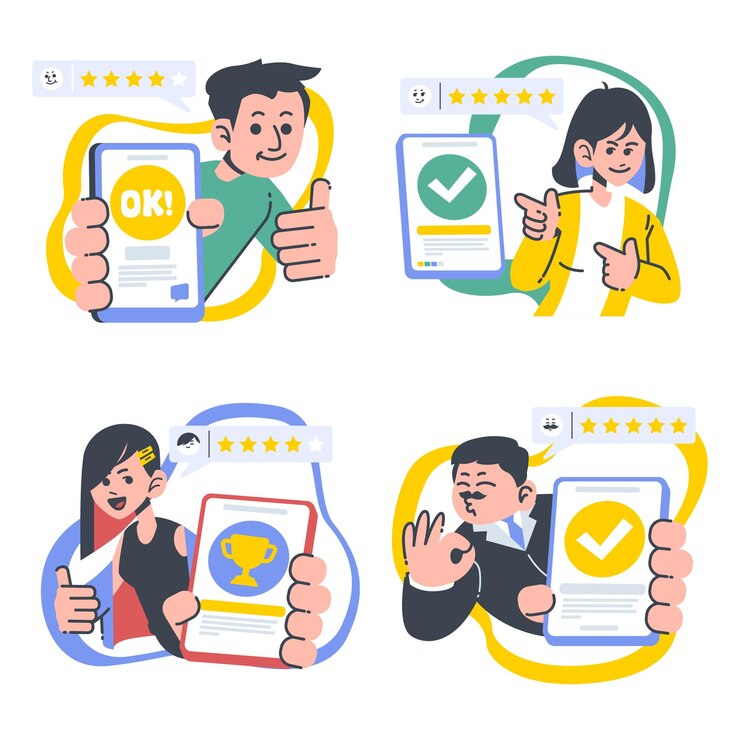 Vector a compilation of people giving star rating