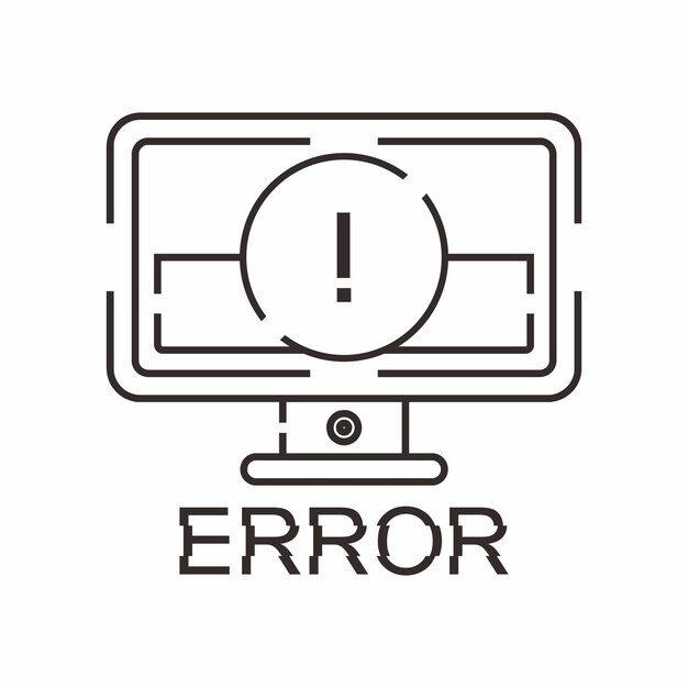 A computer monitor with an error symbol on the screen.