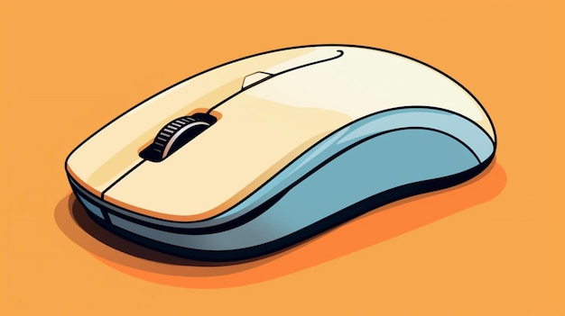 a computer mouse with a blue cap on it