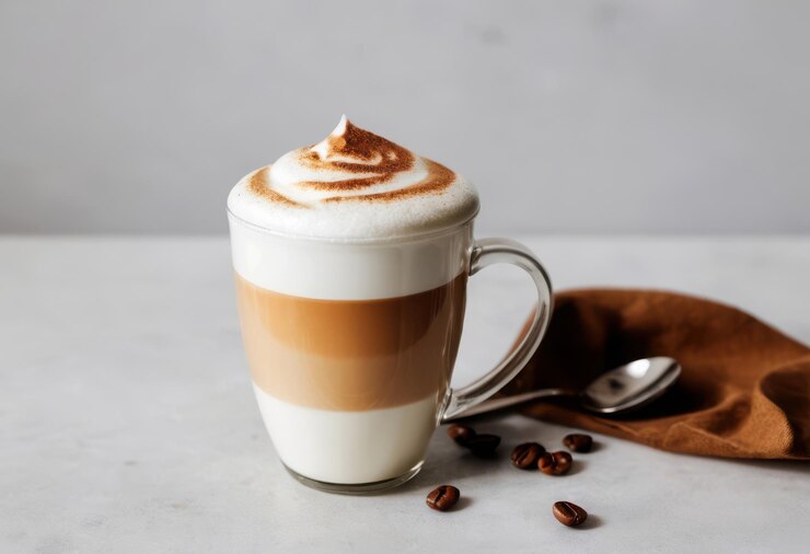 Vector a cup of coffee with a spoon next to it