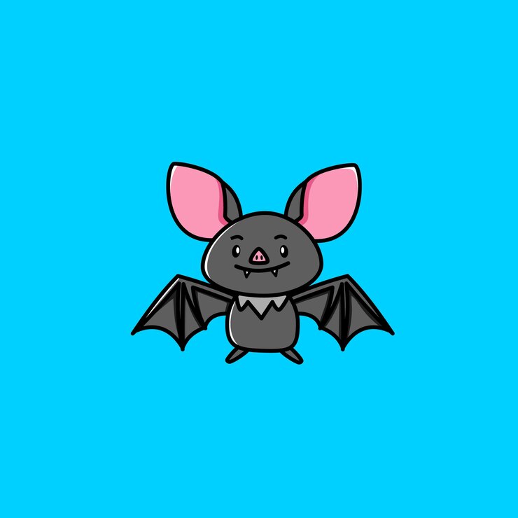 a cute little bat with smile face