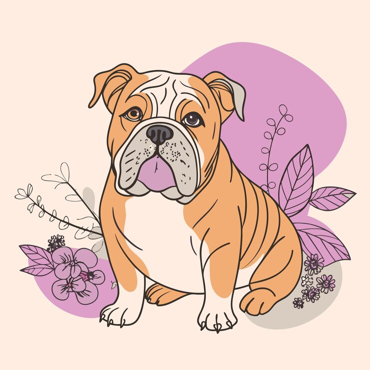 Vector a dog with a pink and orange shirt that says quot dog quot