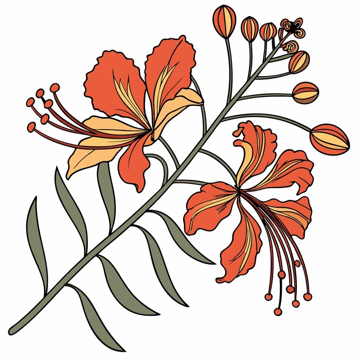 Vector a drawing of a flower with the word quot flowers quot on it