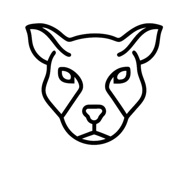 a drawing of a goat with a black outline