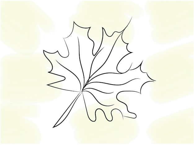 a drawing of a leaf that has a leaf on it