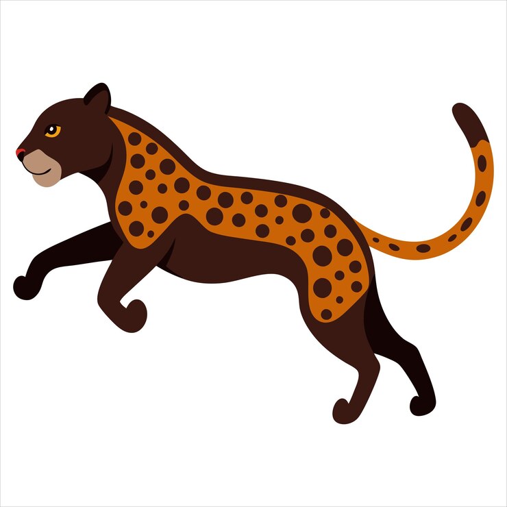 a drawing of a leopard with black spots on it
