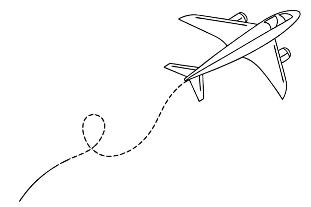 a drawing of a plane with a string attached to it