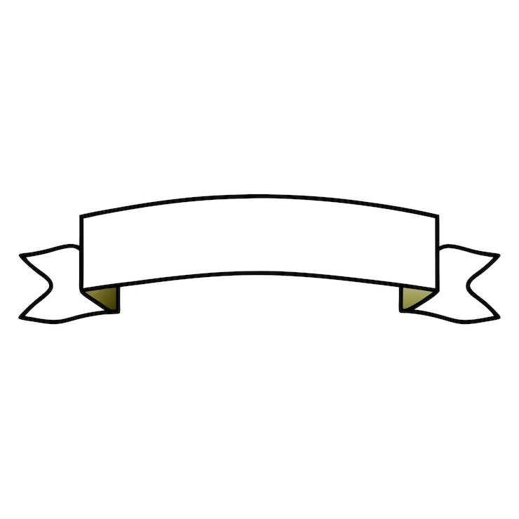 Vector a drawing of a ribbon with a gold border