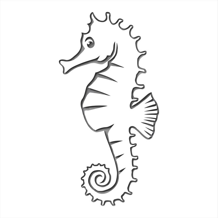a drawing of a seahorse with a seahorse on it