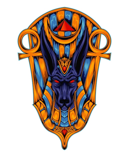 a drawing of a shield with a blue and orange design