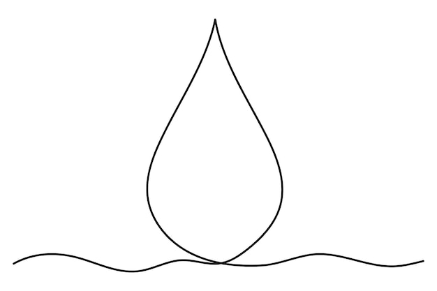 a drawing of a water drop with a line drawn on it