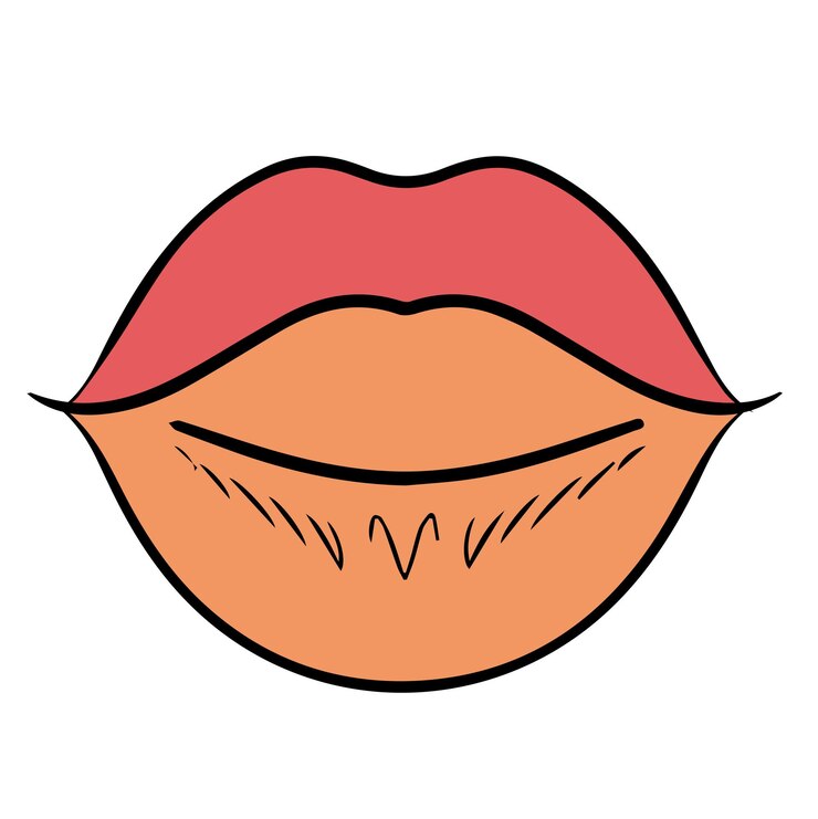 Vector a drawing of a womans lips with a red lip