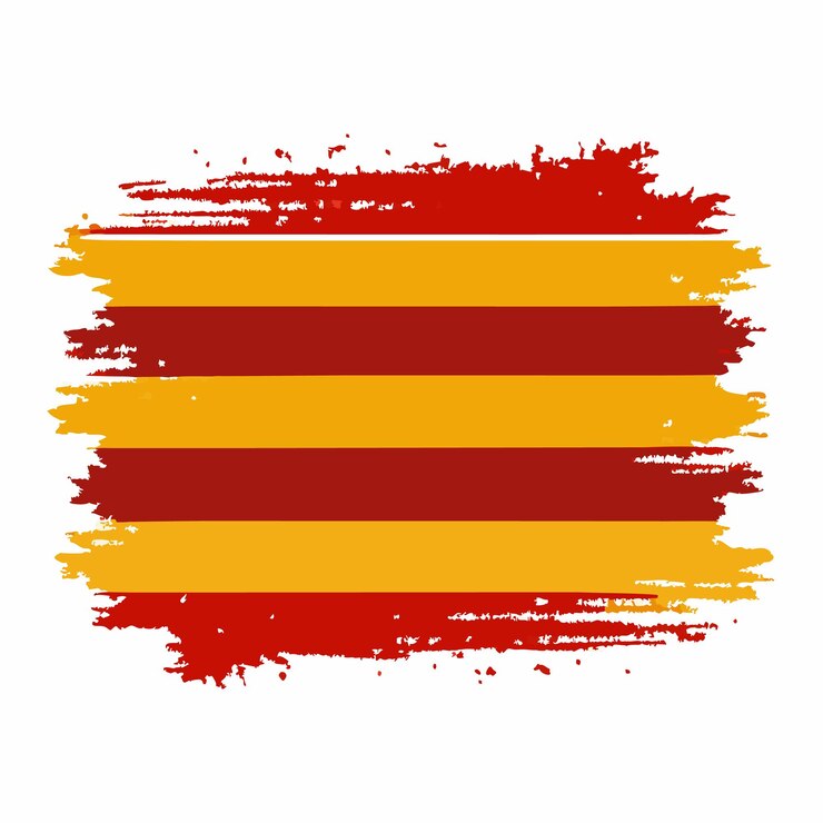 Vector a flag with a brown and white background with a red and yellow stripes
