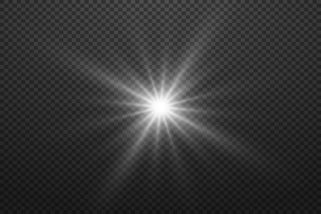 A flash of light and glare Light effect of explosion and star shine rays