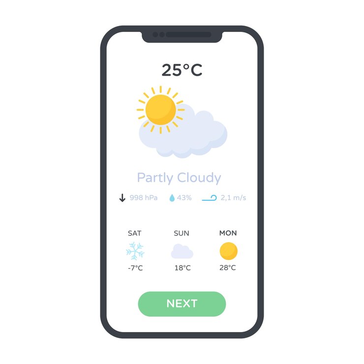 Vector a flat icon of forecast app 