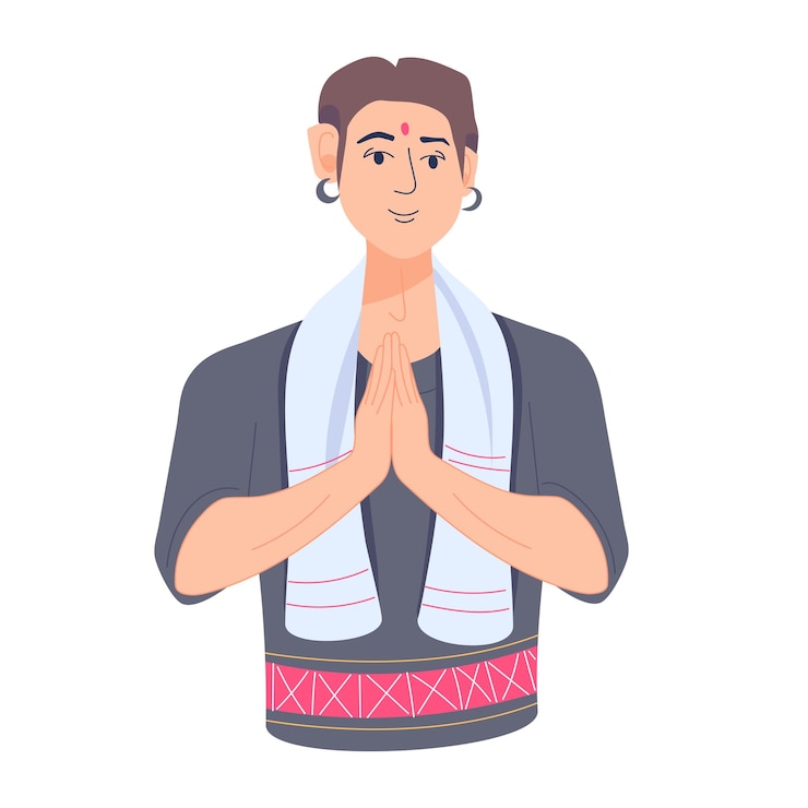 Vector a flat illustration of indian guy