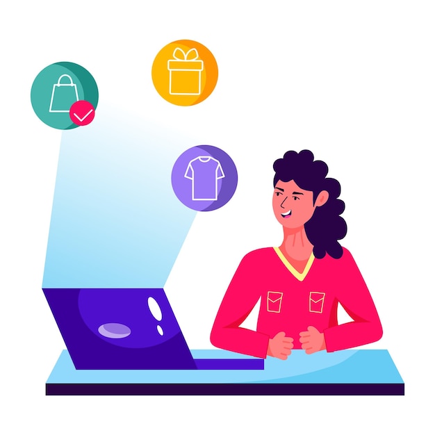 a flat style illustration of buy online