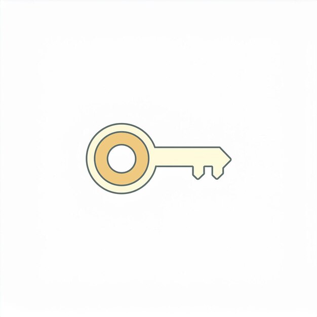 a gold key that has a gold ring on it