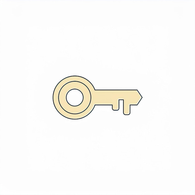 a gold key that is pointing to the right