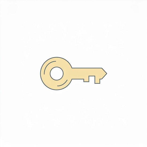 a gold key that is pointing to the right