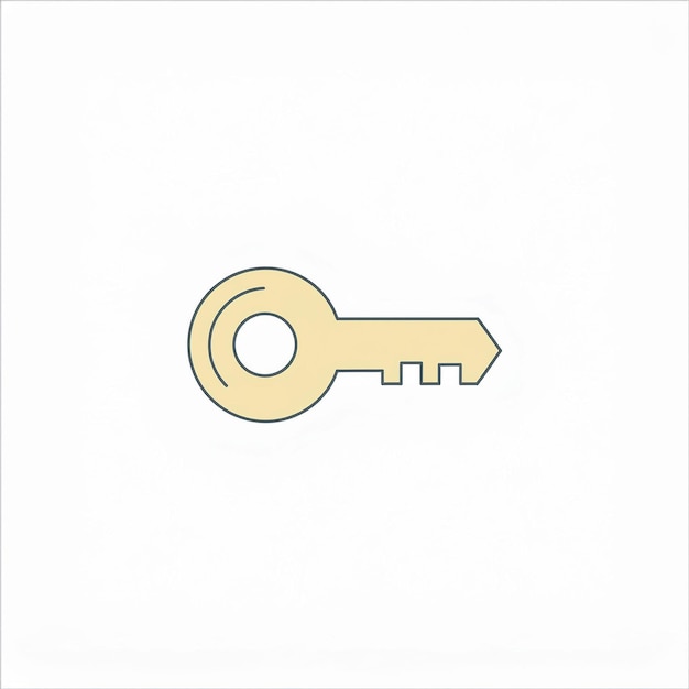 a gold key that is pointing to the right