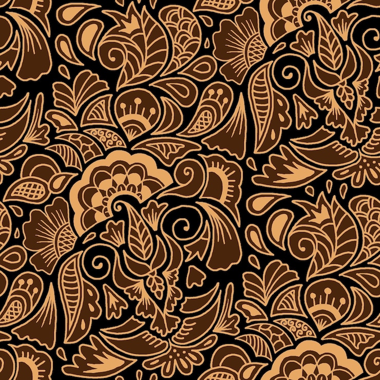 Vector a golden flower pattern with a gold leaf