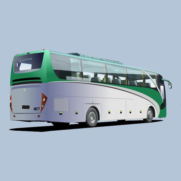 A green and white bus with the number 2 on the side.