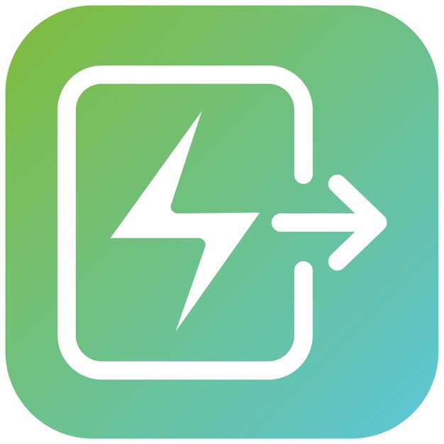 a green and white button with an arrow pointing to the left