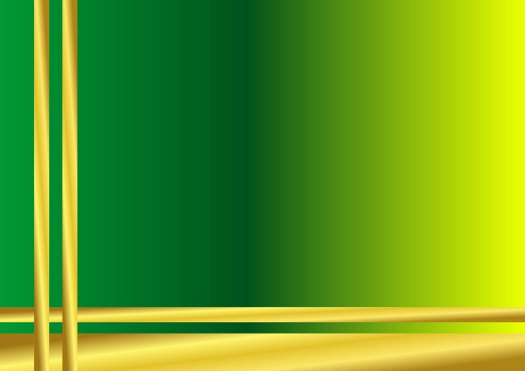 a green and yellow background with a gold border