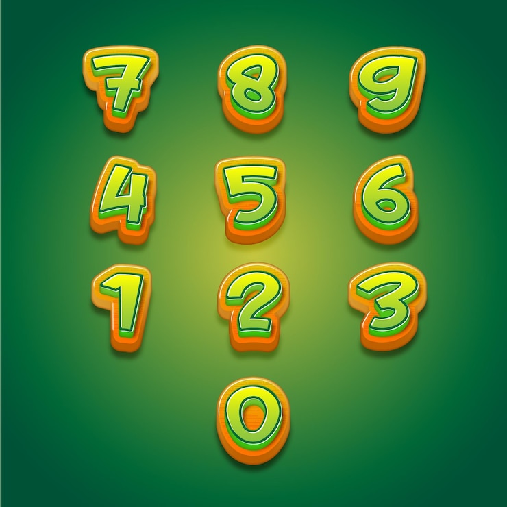 Vector a green background number