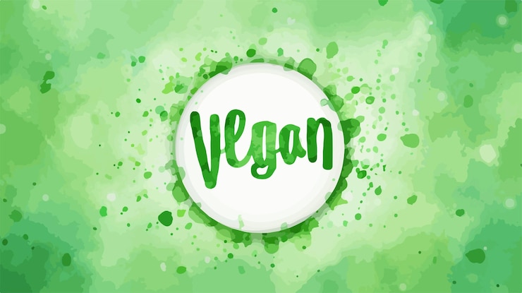 Vector a green background with the word vegan on it