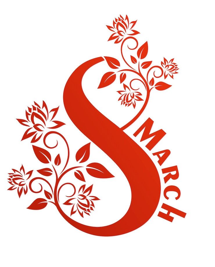 Vector a greeting card by march 8