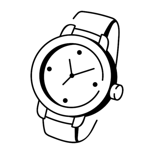 A hand drawn icon of wristwatch