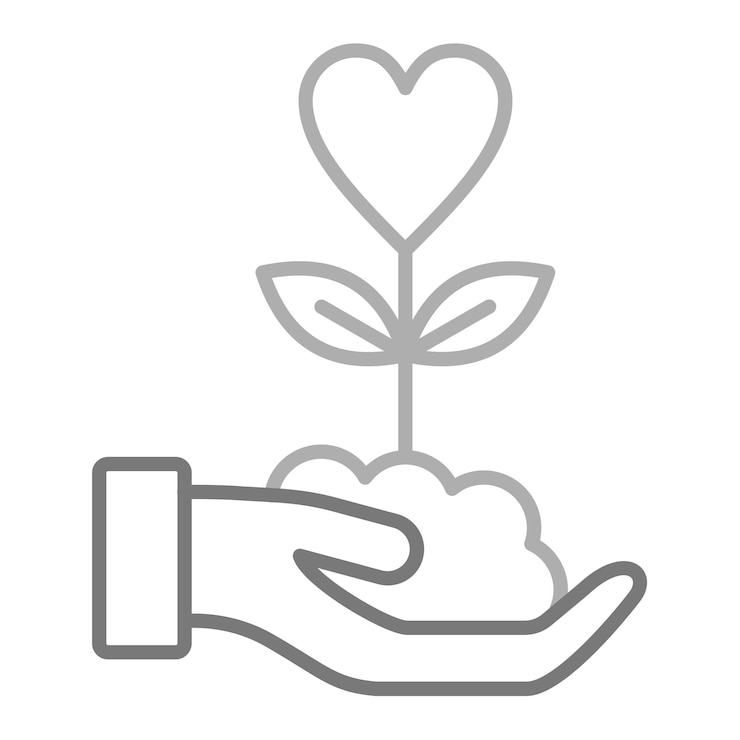 Vector a hand that has a heart in it