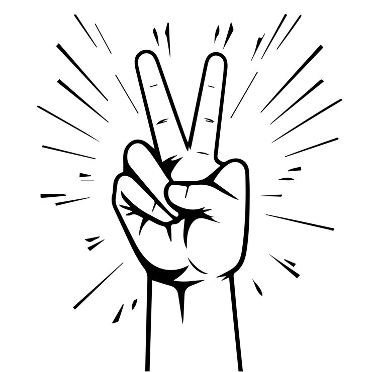 Vector a hand with the peace sign vector design logo illustration