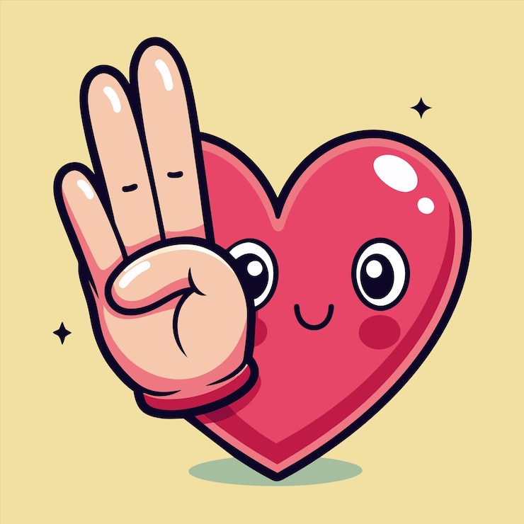 Vector a heart with a hand that says quot stop a heart quot