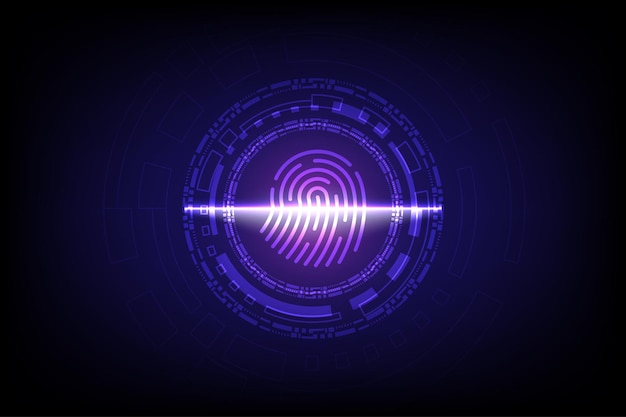 A hitech fingerprint scan symbolizes cyber security blending futuristic design with advanced tech