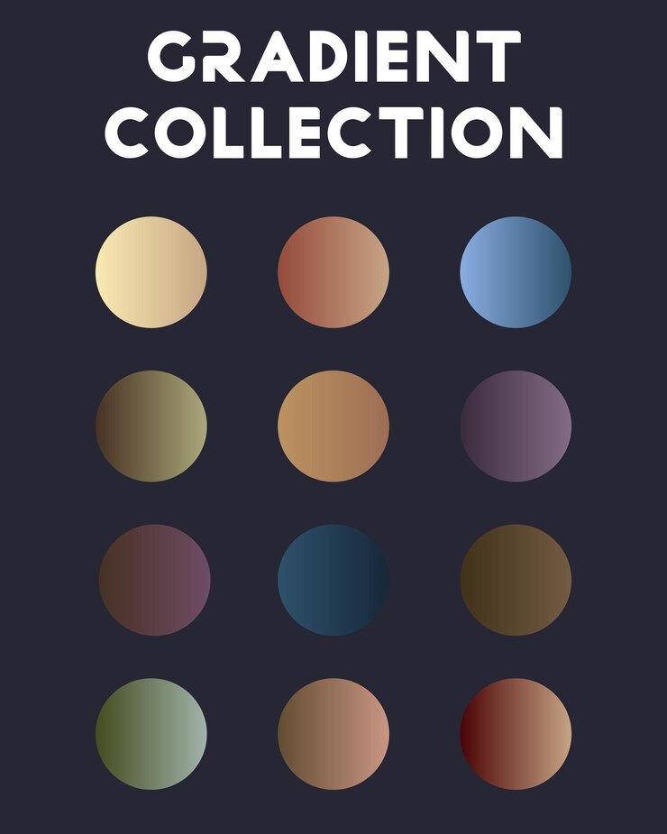 Vector a large set of universal gradients. vector illustration