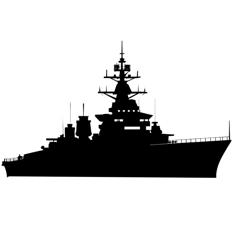 Vector a large warship vector silhouette black color silhouette 19