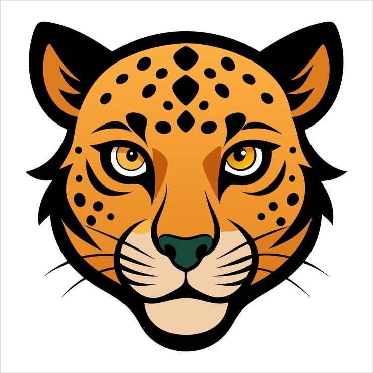 a leopard head with a cheetah on it