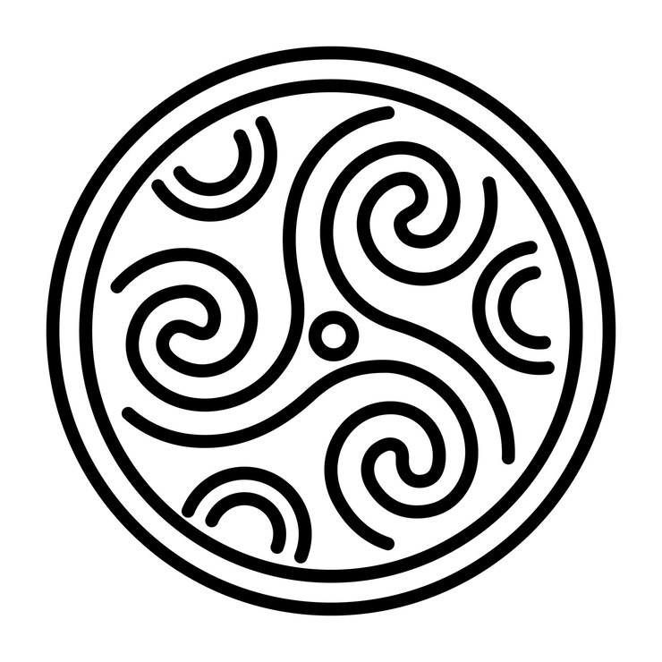 Vector a line icon of triskelion symbol
