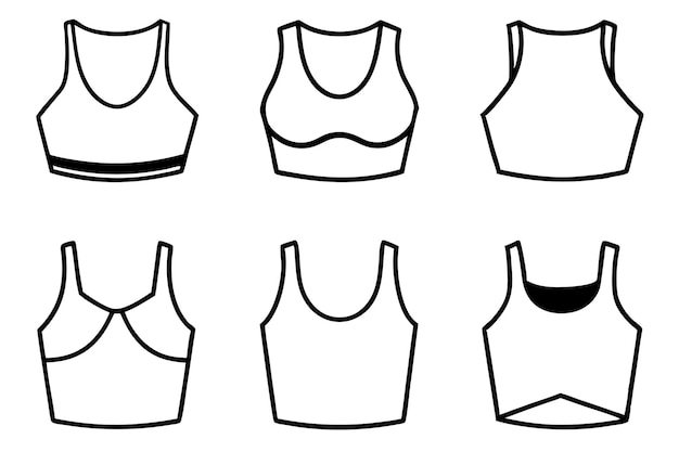 a line of different colored vests with one that says tank top